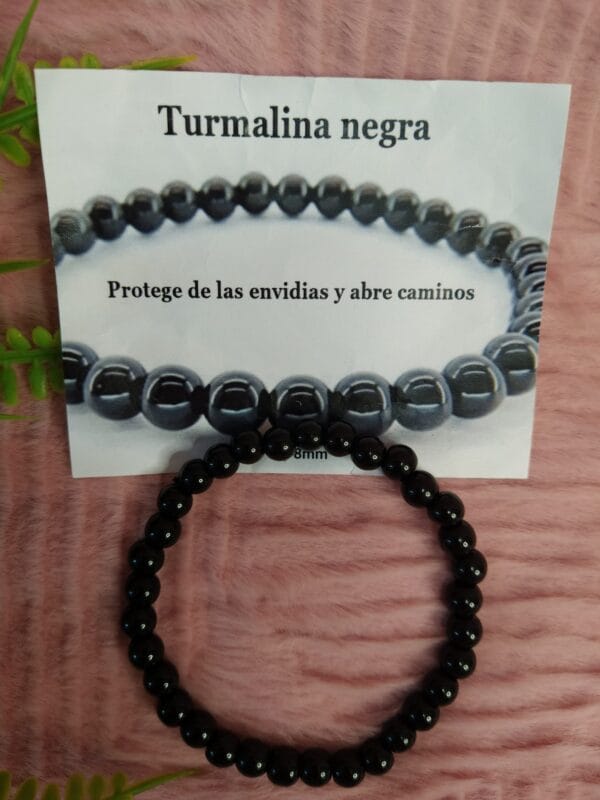 Pulseira Turmalina Negra 6-8mm