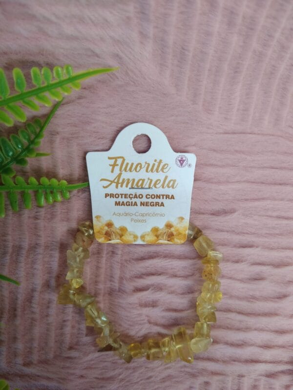 Pulseira Chips Fluorite Amarela