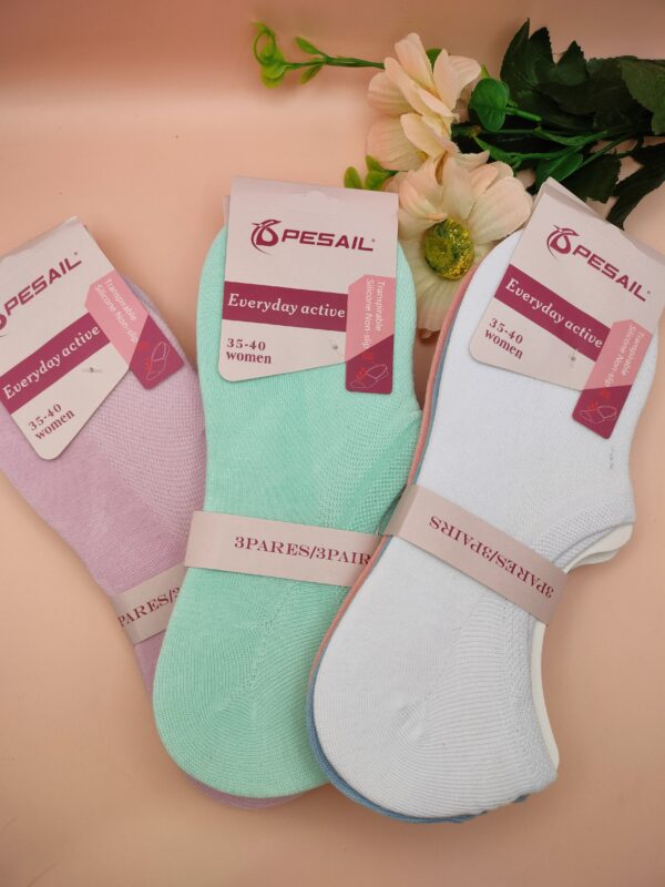 Pack 3 Pares de Meia Invisível 35-40 Multicolor Pesail